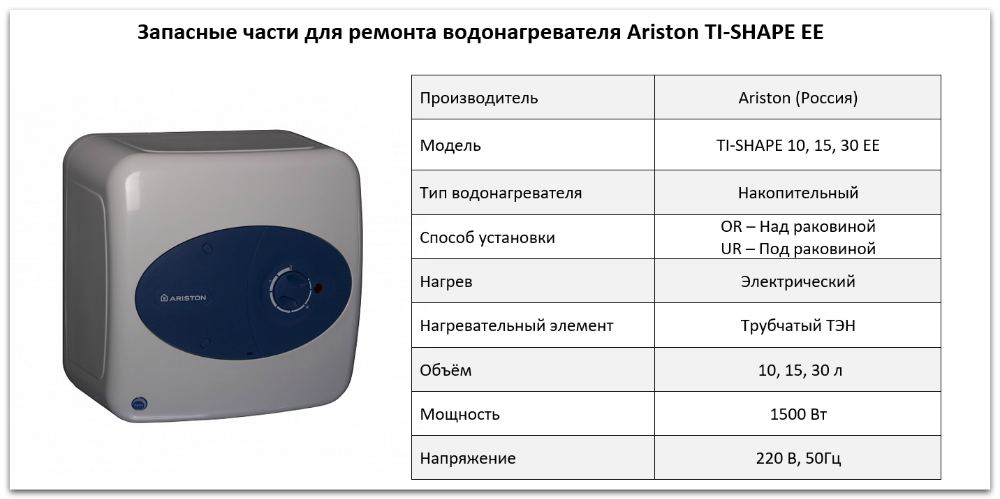 Купить запчасти Ariston TI-SHAPE EE в Владивостоке
