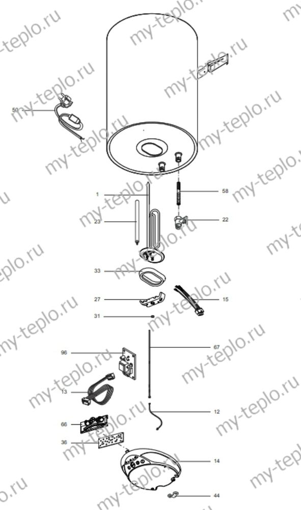 Запчасти для Ariston ABS PRO PRO INOX PW 100 V : схема Запчасти Ariston ABS PRO PRO INOX PW 100 V купить в Владивостоке