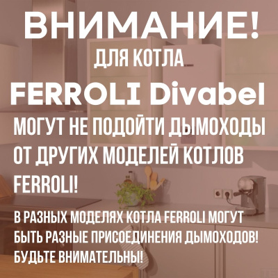 Дымоход для котла FERROLI Divabel любой мощности, комплект антилед (Китай) (DYMdivabel)